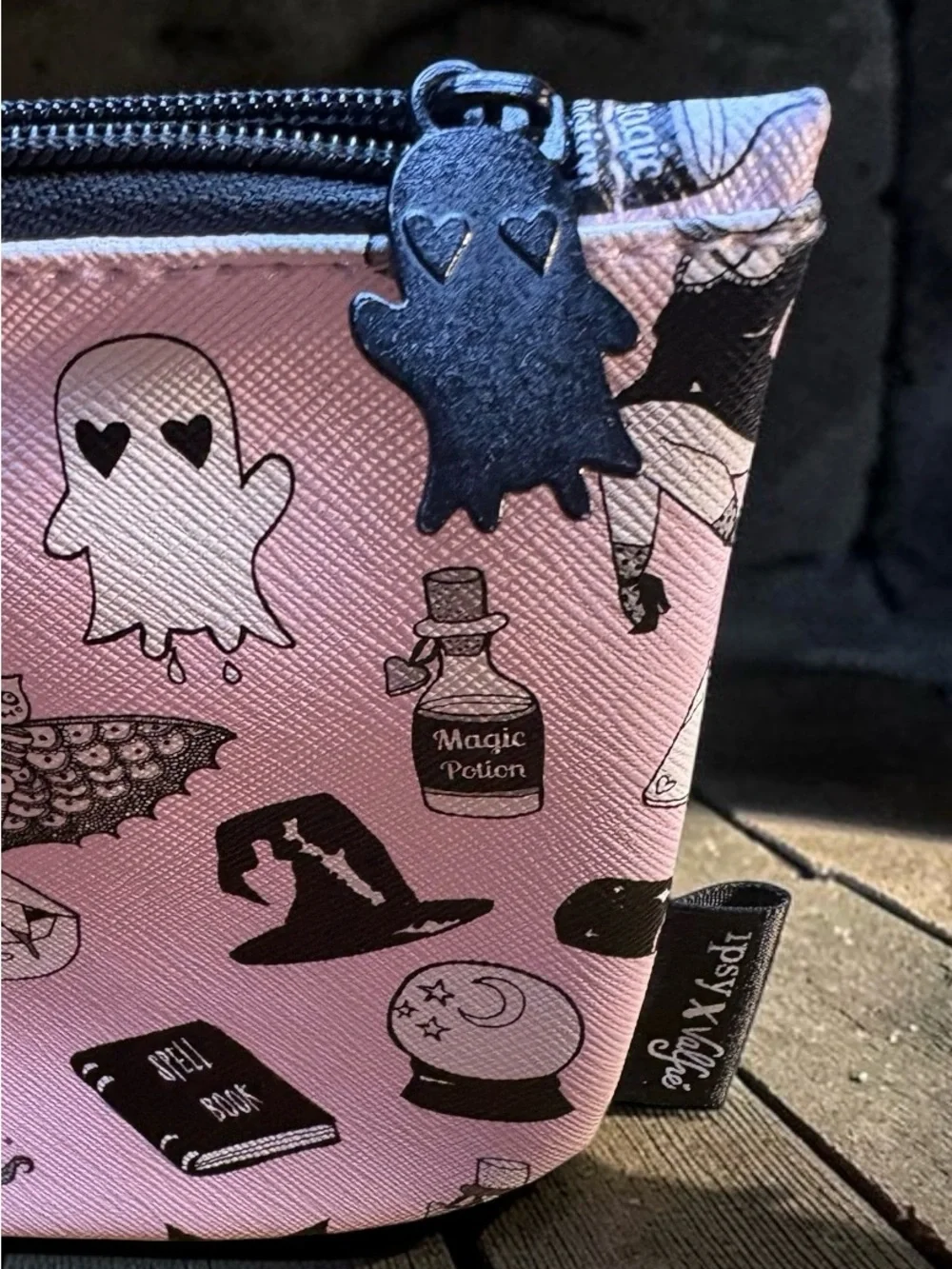 ipsy Pink & Black Spooky Icon Cosmetic Pouch Duo